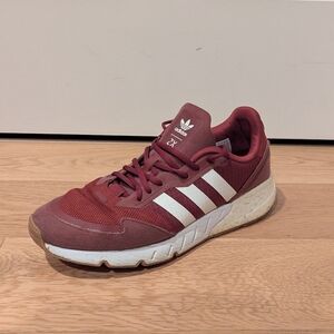 Adidas ZX 1K Boost Collegiate Burgundy/Cloud White H01910 Men's Size 9.5
